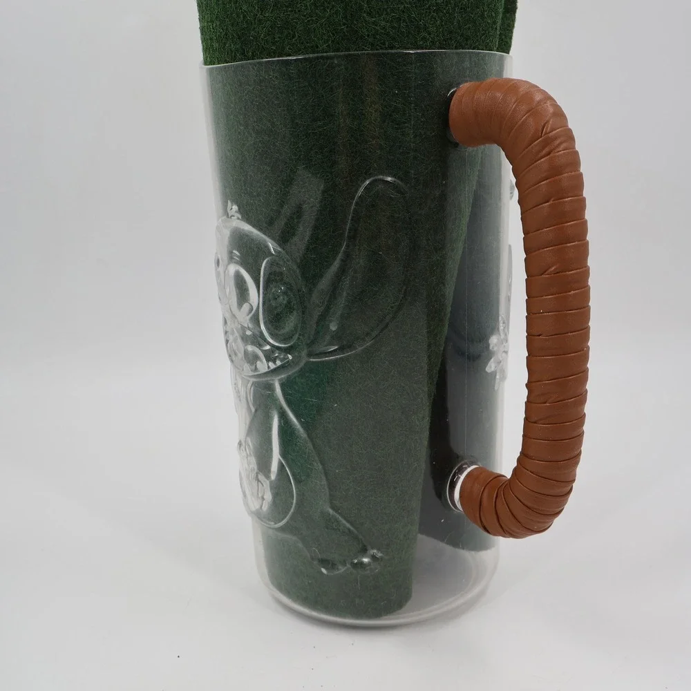 Disney Stitch Acrylic Pitcher Unisex OS Clear Embossed Faux Leather Handle 126oz